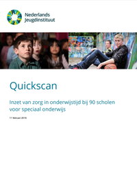 omslag Quickscan Inzet van zorg in onderwijstijd bij 90 scholen voor speciaal onderwijs