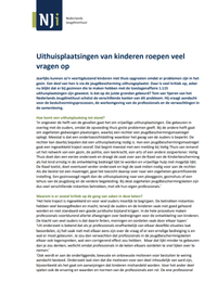 Omslag Uithuisplaatsingen van kinderen roepen veel vragen op