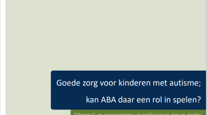 Omslag Goede zorg voor kinderen met autisme