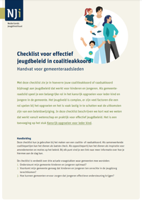 Omslag van de publicatie Checklist voor effectief jeugdbeleid in coalitieakkoord
