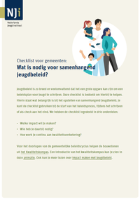 Omslag bij NJi-publicatie Wat is nodig voor samenhangend jeugdbeleid?