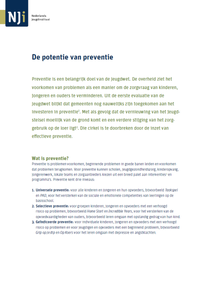 Omslag bij NJi-publicatie De potentie van preventie