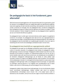 Omslag De pedagogische basis is het fundament, geen alternatief